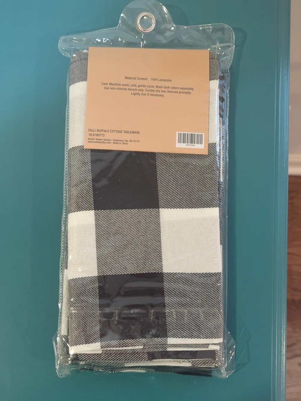 NWT Buffalo Check Black & White Plaid Robert Stanley cloth napkins set of 8